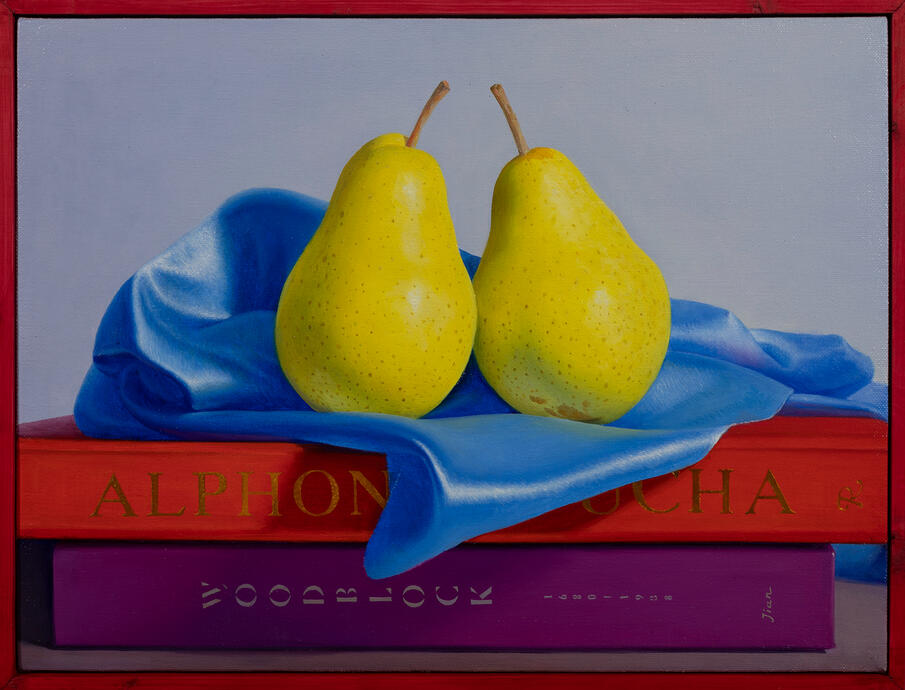 Still Life With Pears And Books 12"X16"